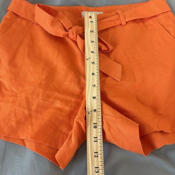 Banana Republic Shorts Women's 2P  Tie Waist Orange Linen Blend Beach - Picture 6 of 8